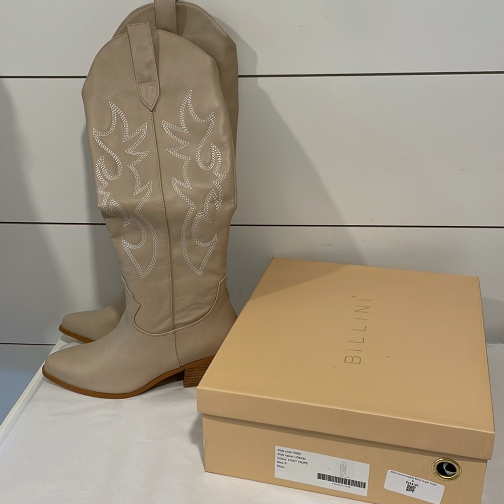 Urson Cowboy Boots Light Taupe - Picture 11 of 11